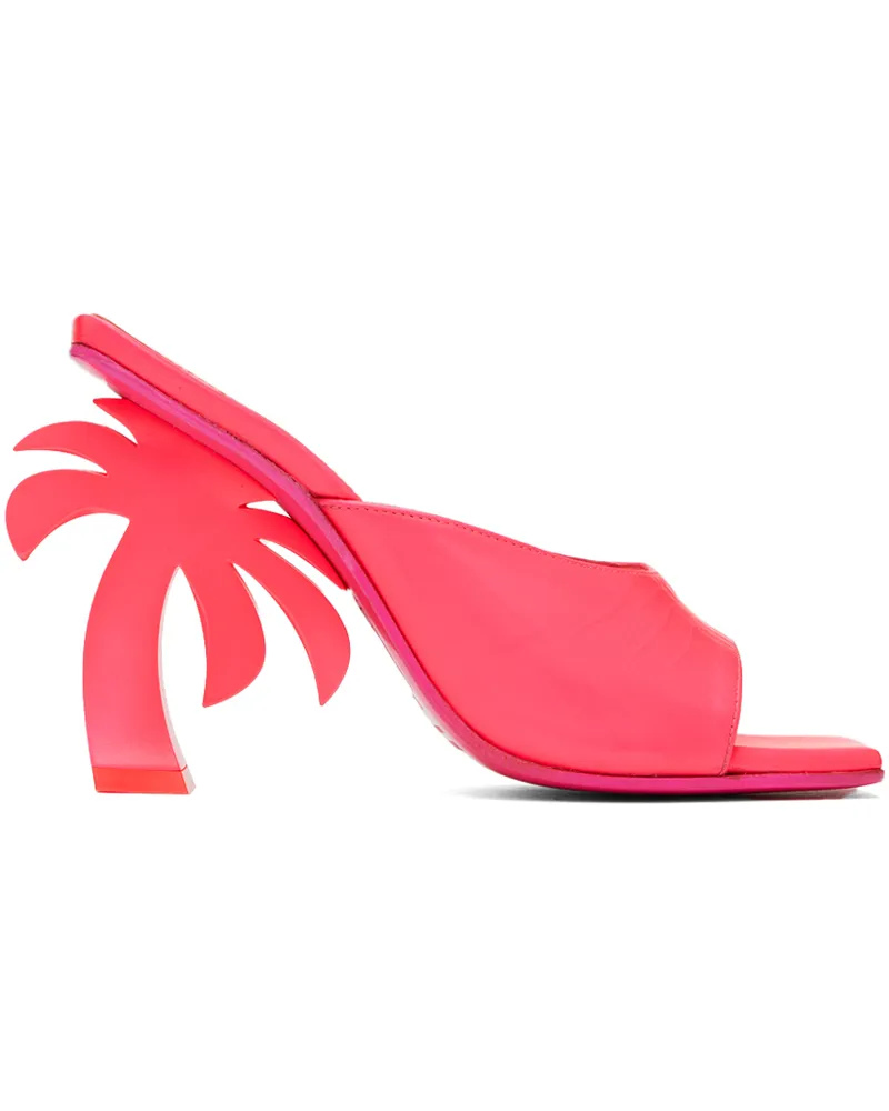 Palm Angels Pink Mule Palm Heels Fuchsia