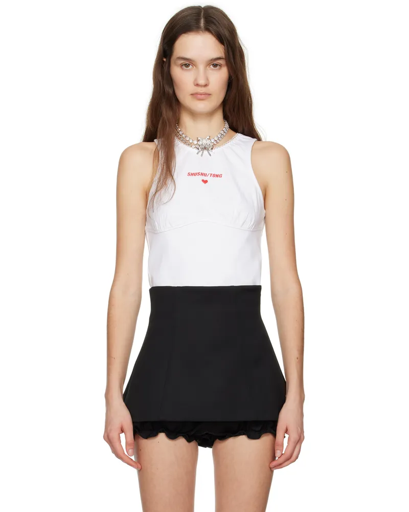 SHUSHU/TONG White Sleeveless Tank Top Wh100