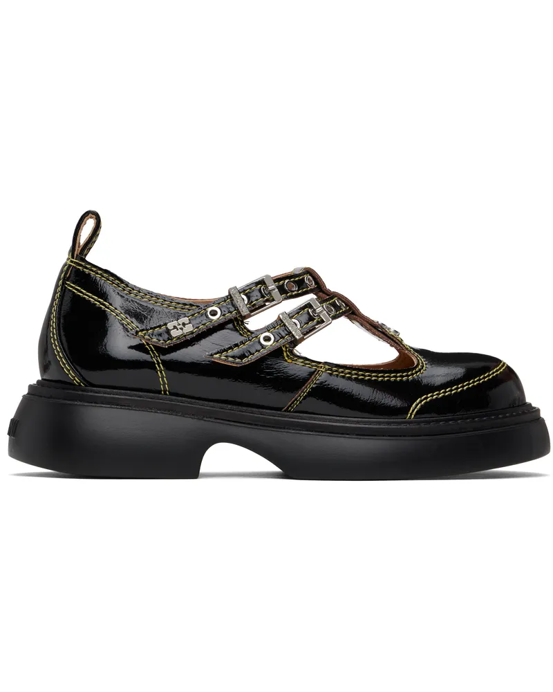 Ganni Black Mary Jane Loafers 864