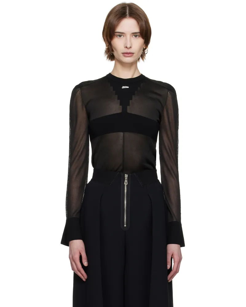 Jean Paul Gaultier Black 'The Logo Knit' Sweater 00