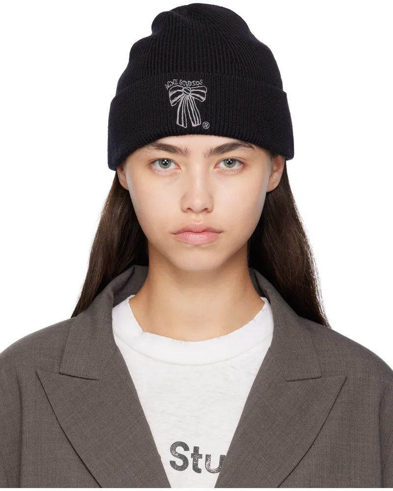 Acne Studios Black Merino Wool Beanie 900