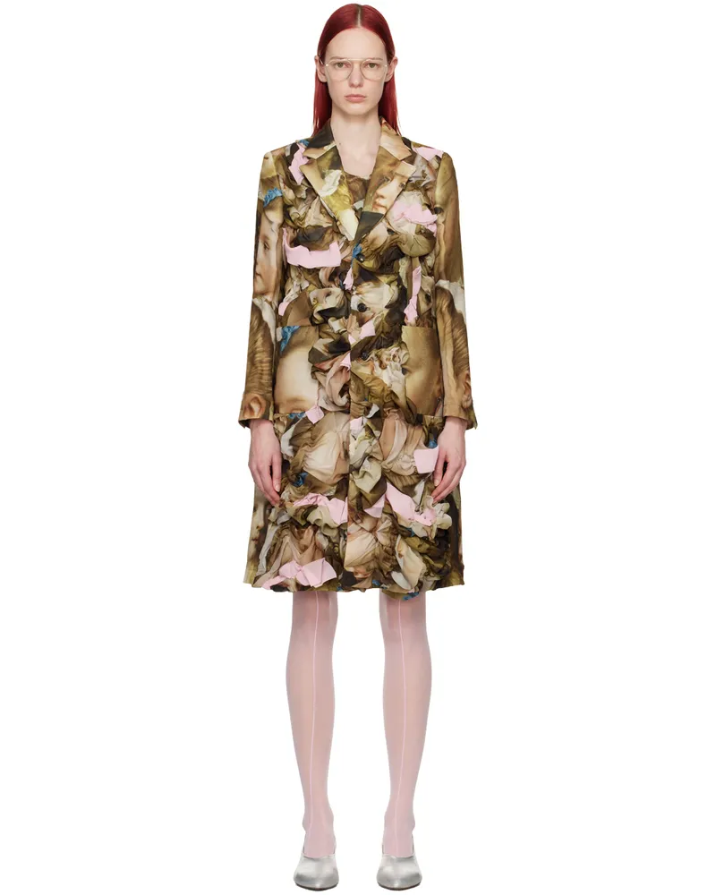Comme des Garçons Multicolor Ruched Coat 1