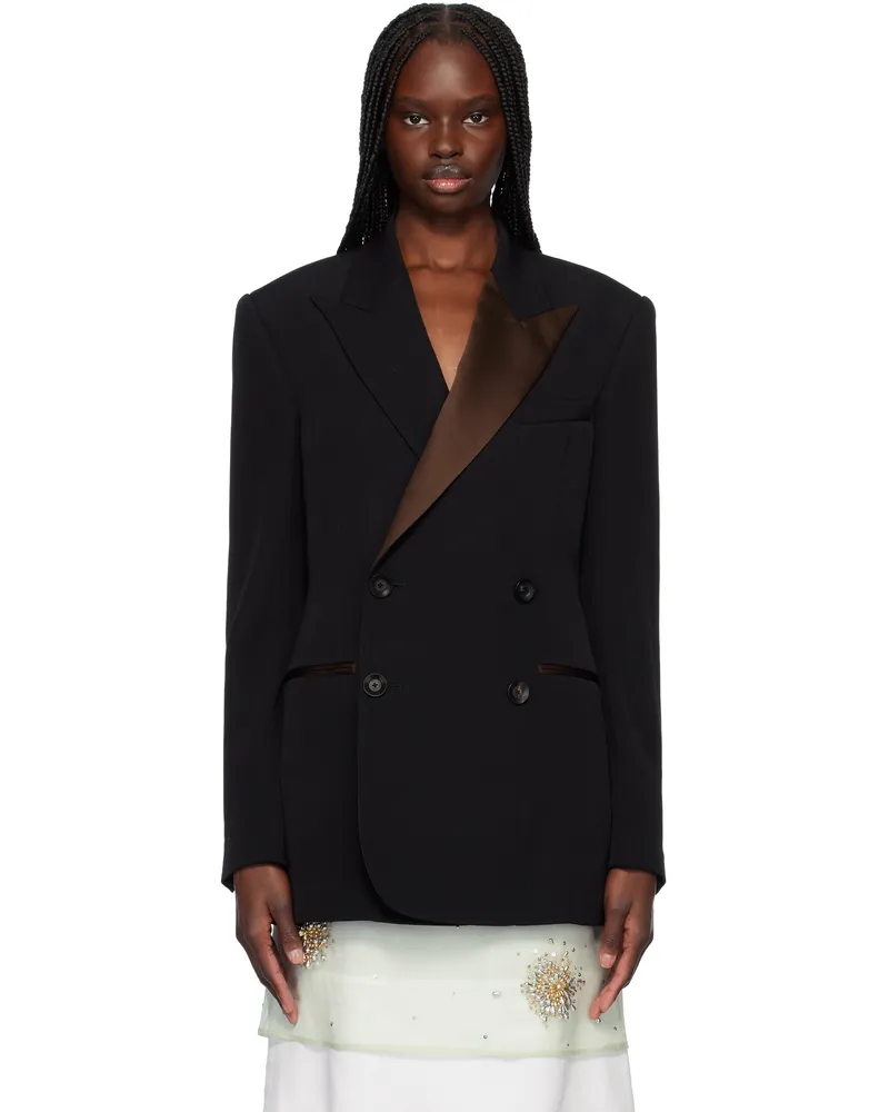Wales Bonner Black Rise Tuxedo Blazer Black