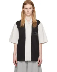 VTMNTS Gray & Black Spread Collar Shirt Cream