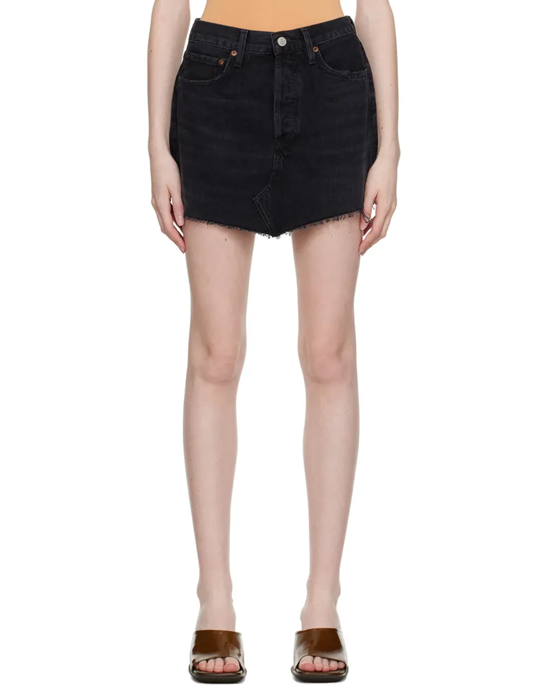 AGOLDE Black Parker Denim Miniskirt Begule