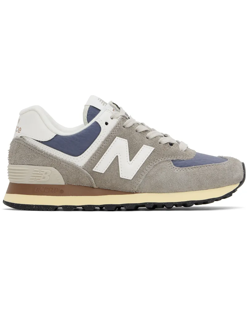 New Balance Taupe & Navy 574 Sneakers Arid
