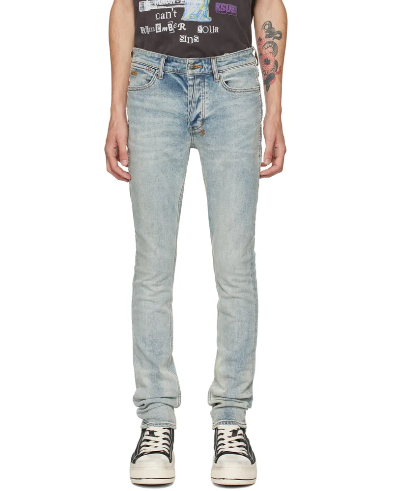 ksubi Blue Van Winkle Sky High Metalik Jeans Denim