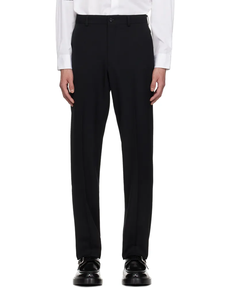 Comme des Garçons Black Wool Gabardine Trousers 1