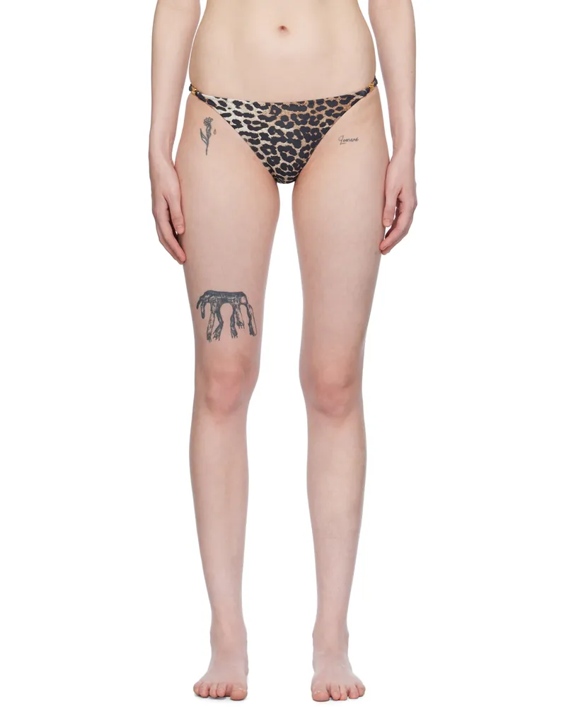Ganni Brown Emblem Bikini Bottoms 943