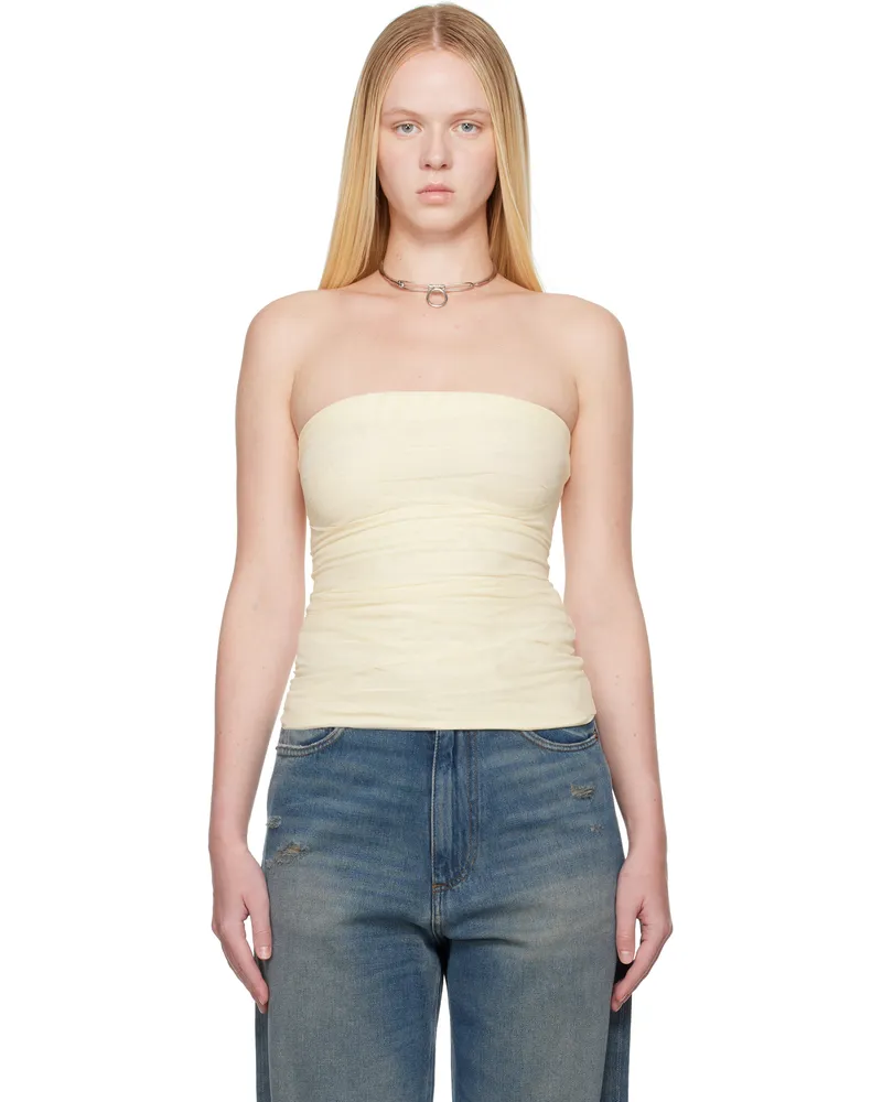 Maison Margiela Off-White Mesh Tube Top 962