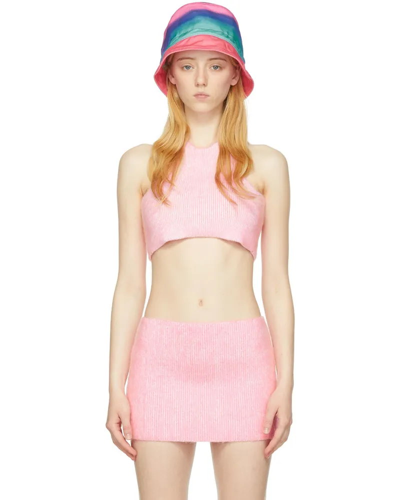 ARG Pink Cotton Tank Top White
