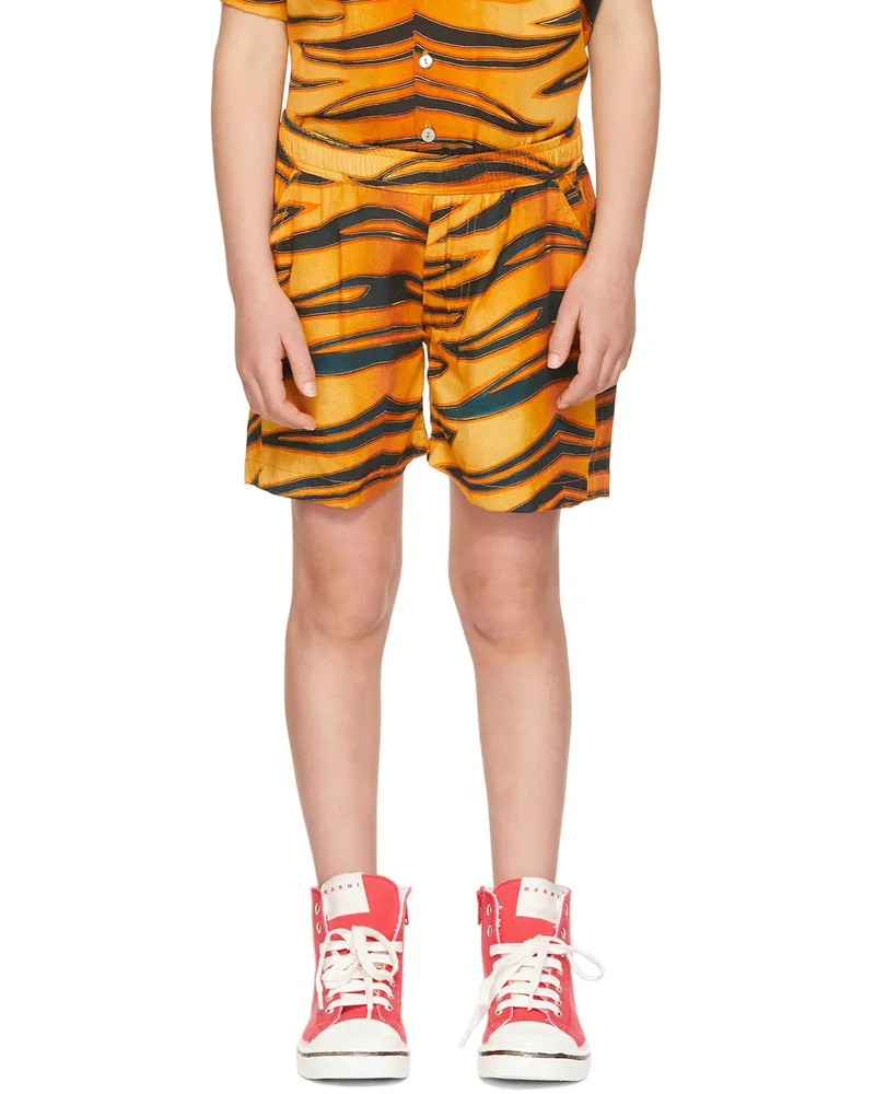 ENDLESS JOY SSENSE Exclusive Kids Black & Orange Harimau Shorts Tiger