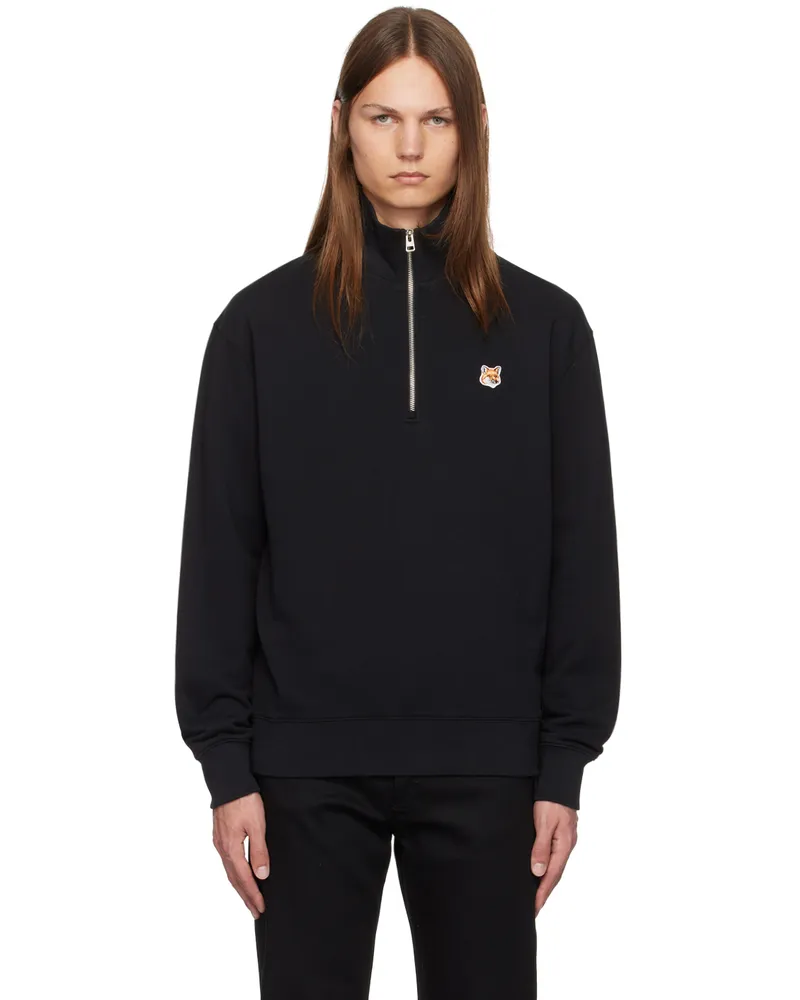 Kitsuné Black Fox Head Patch Half Zip Sweatshirt P199