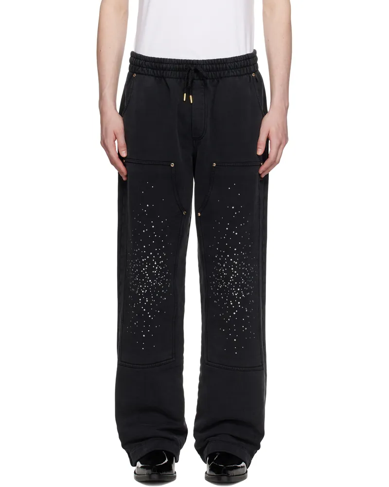 Casablanca Paris Black 'La Prémonition' Crystal Embellished Lounge Pants Black