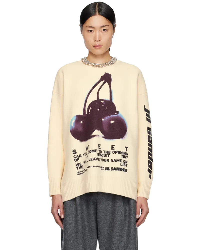 Jil Sander Beige Printed Sweater 196