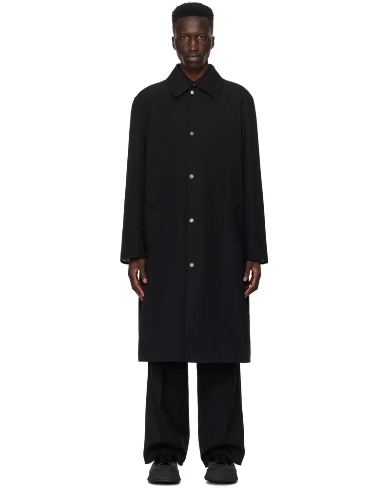 Jil Sander Black Press-Stud Coat 001