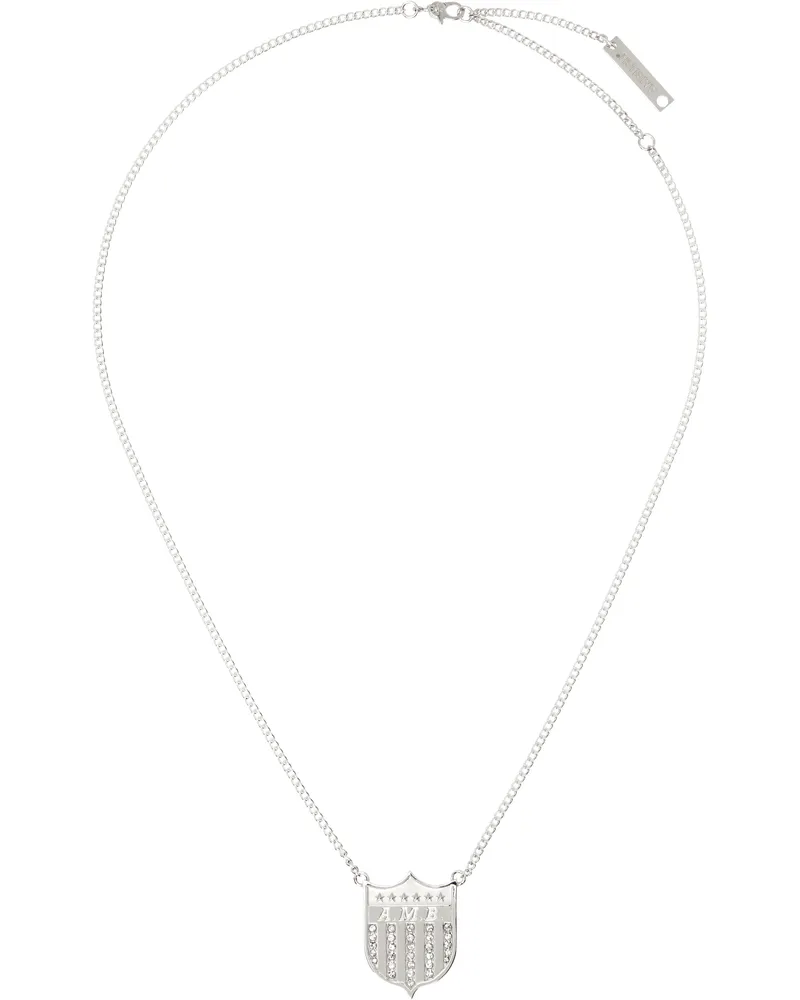 AMBUSH Silver Varsity Shield Charm Necklace Silver