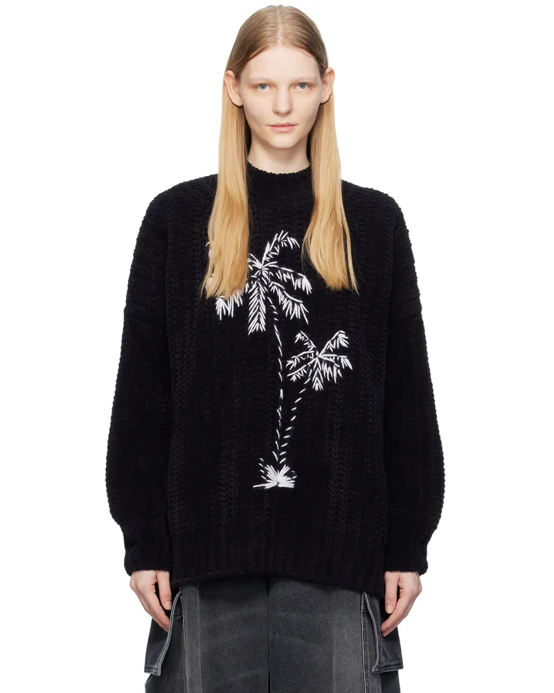 Palm Angels Black Graphic Sweater Black
