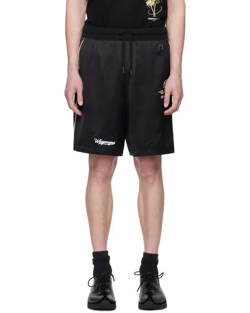 Wooyoungmi Black Piping Banding Shorts Black917b