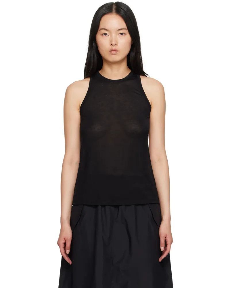 6397 Black High Neck Tank Top Black