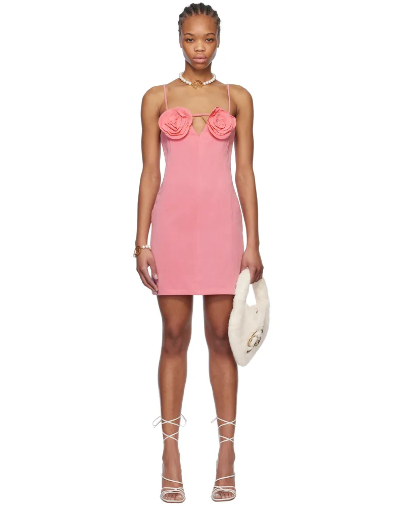 Blumarine Pink Rose Details Minidress N0729