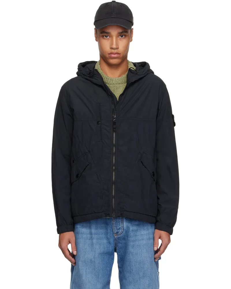 Stone Island Black Nylon Smerigliato Ghost Jacket V0029