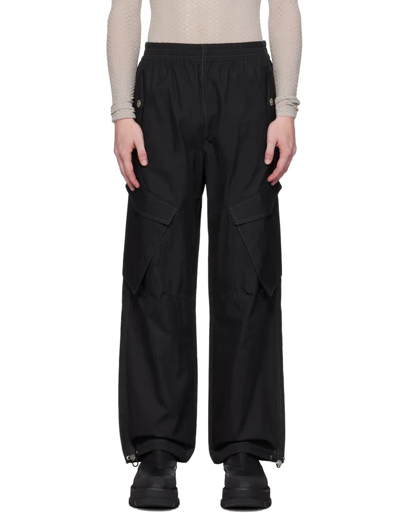 Dion Lee Black Snap Cargo Pants Black