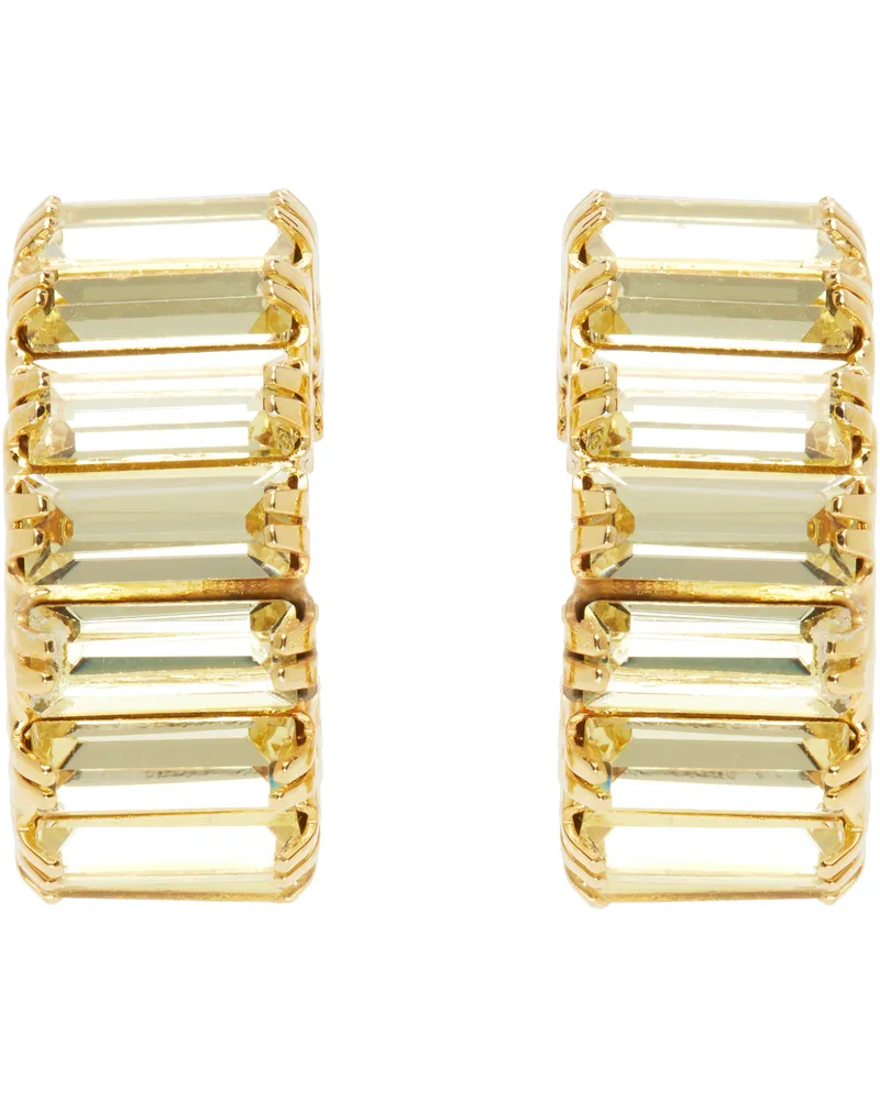 Magda Butrym Gold Baguette Cut Crystal Ear Cuffs Silver