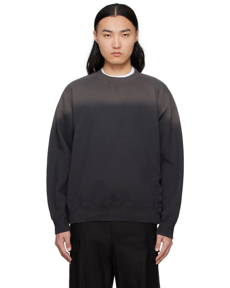Sacai Black Garment Dye Sweatshirt 001