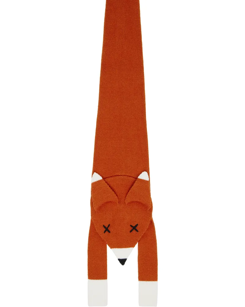 Charles Jeffrey Loverboy Orange Animal Fox Tie Fox