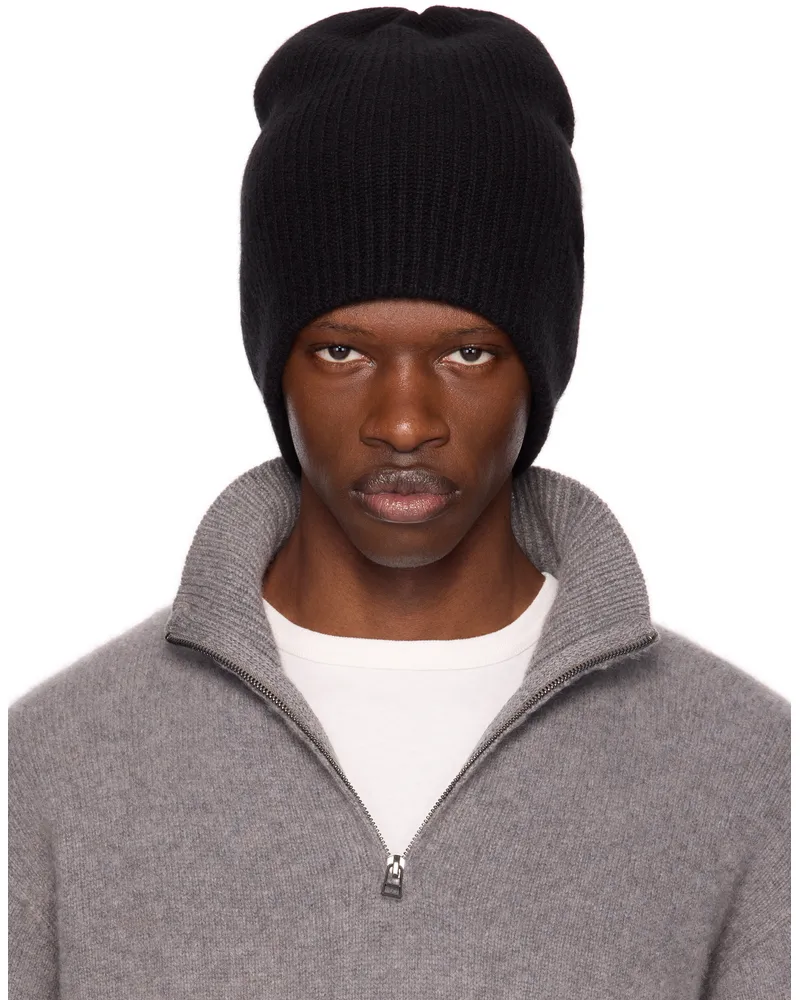 The Elder Statesman Black Watchman Beanie 001