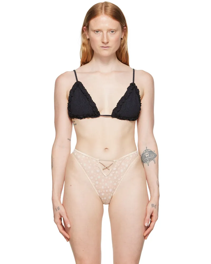 Le Petit Trou Black Flot Bikini Top Black