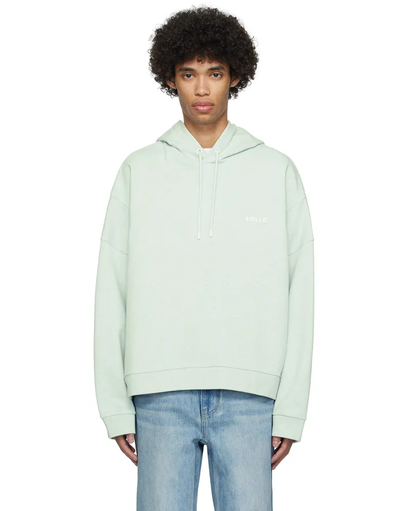 SOLID HOMME Green Drawstring Hoodie 703m