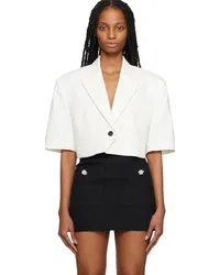 pushBUTTON White Cropped Blazer White