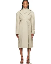 SRVC Beige Oren Trench Coat & Tank Top Set Beige