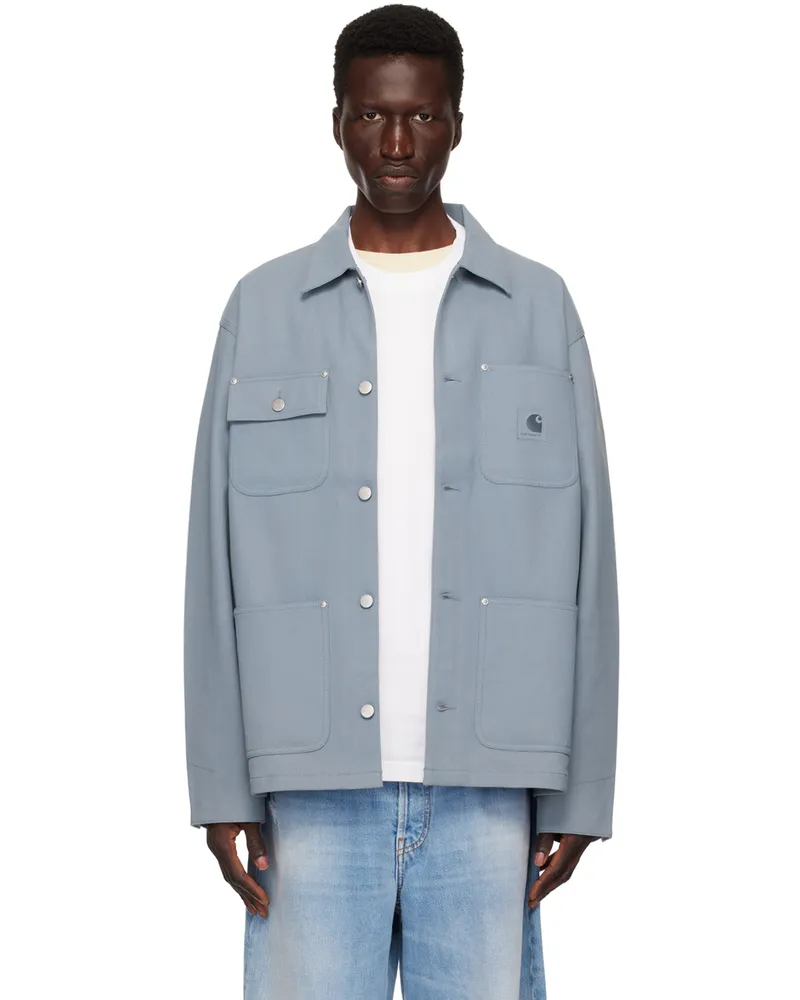 Carhartt WIP Blue Michigan Faux-Leather Jacket Xx