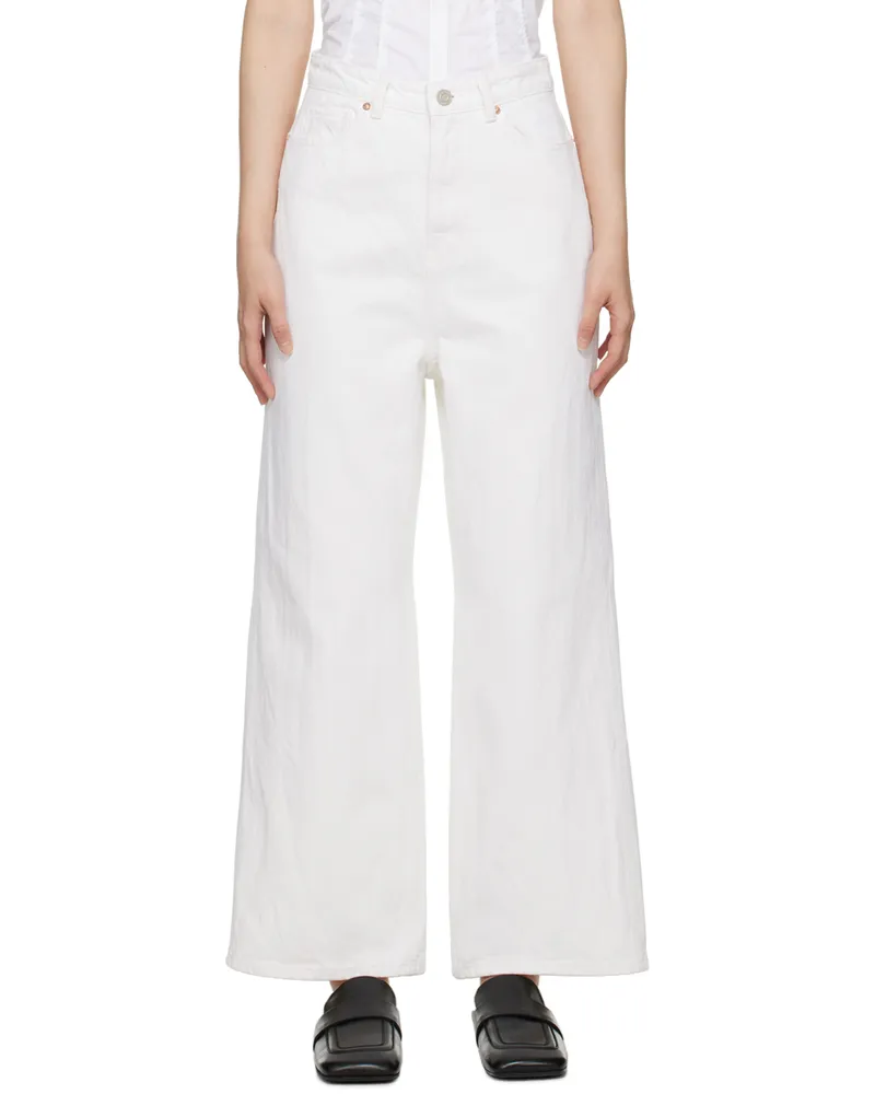 RECTO Off-White Wide Jeans Off