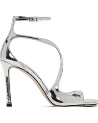 Jimmy Choo Silver Azia 95 Heeled Sandals Silver