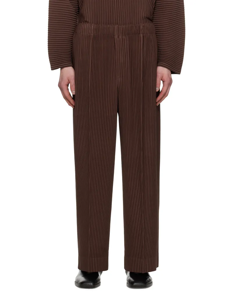 Issey Miyake Brown Monthly Color February Trousers 45-chocolate
