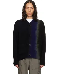 Sacai Black & Khaki Tie-Dye Cardigan Blackxkhaki