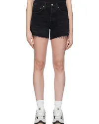 AGOLDE Black Parker Denim Shorts Fright