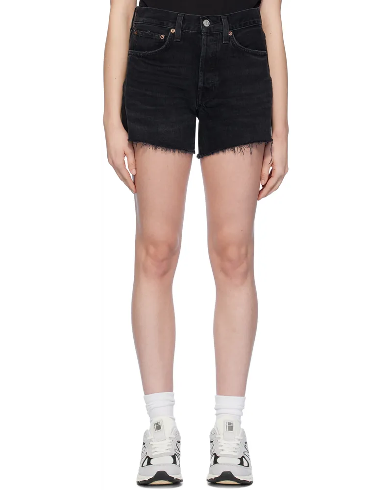 AGOLDE Black Parker Denim Shorts Fright