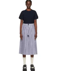 Sacai Navy Overlay Midi Dress Navy