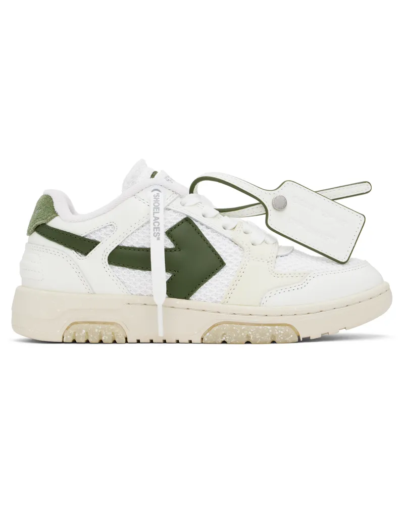 OFF-WHITE White & Khaki Slim Out Of Office Sneakers White