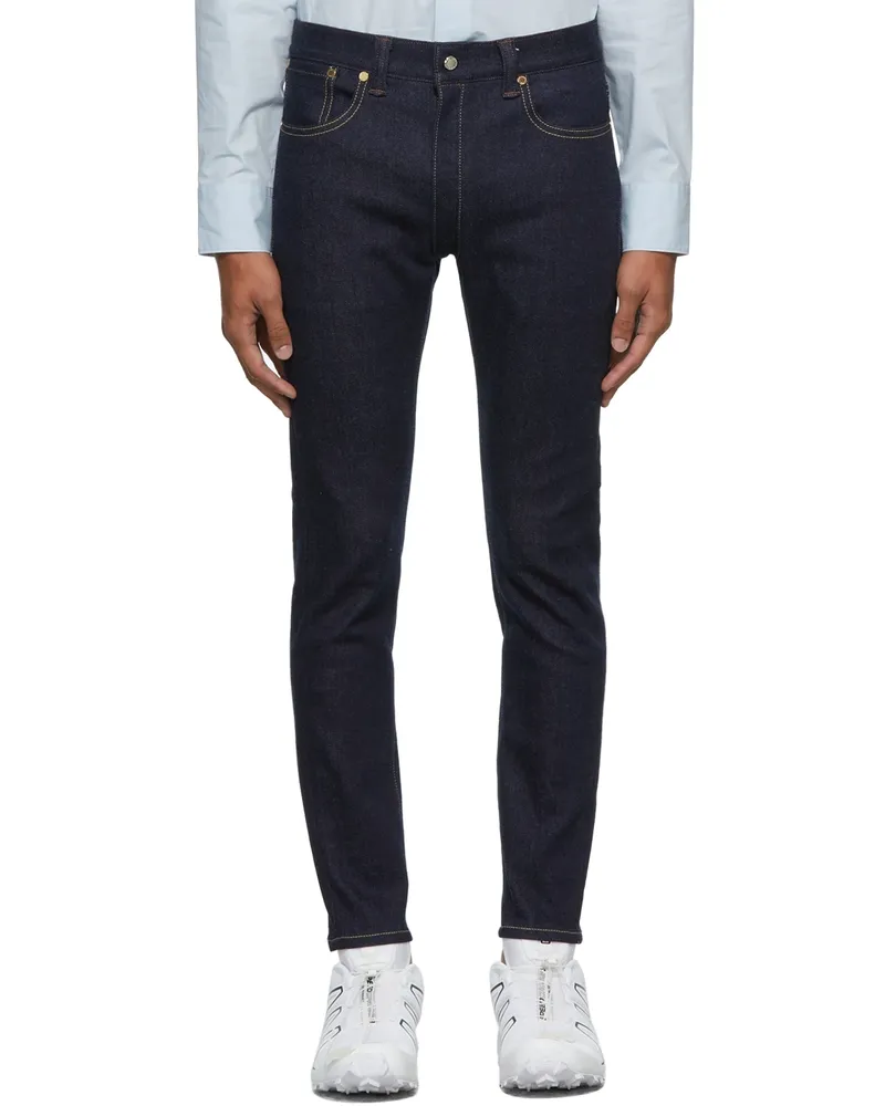 Fumito Ganryu Blue 5 Pockets Separate Skinny Jeans Indigo