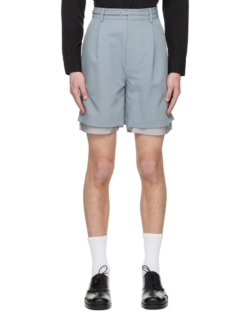 The World Is Your Oyster Gray Layered Shorts Grey