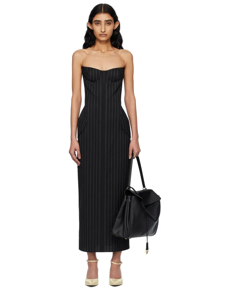 Jean Paul Gaultier SSENSE Exclusive Black 'The Long Bustier' Midi Dress 0001-black
