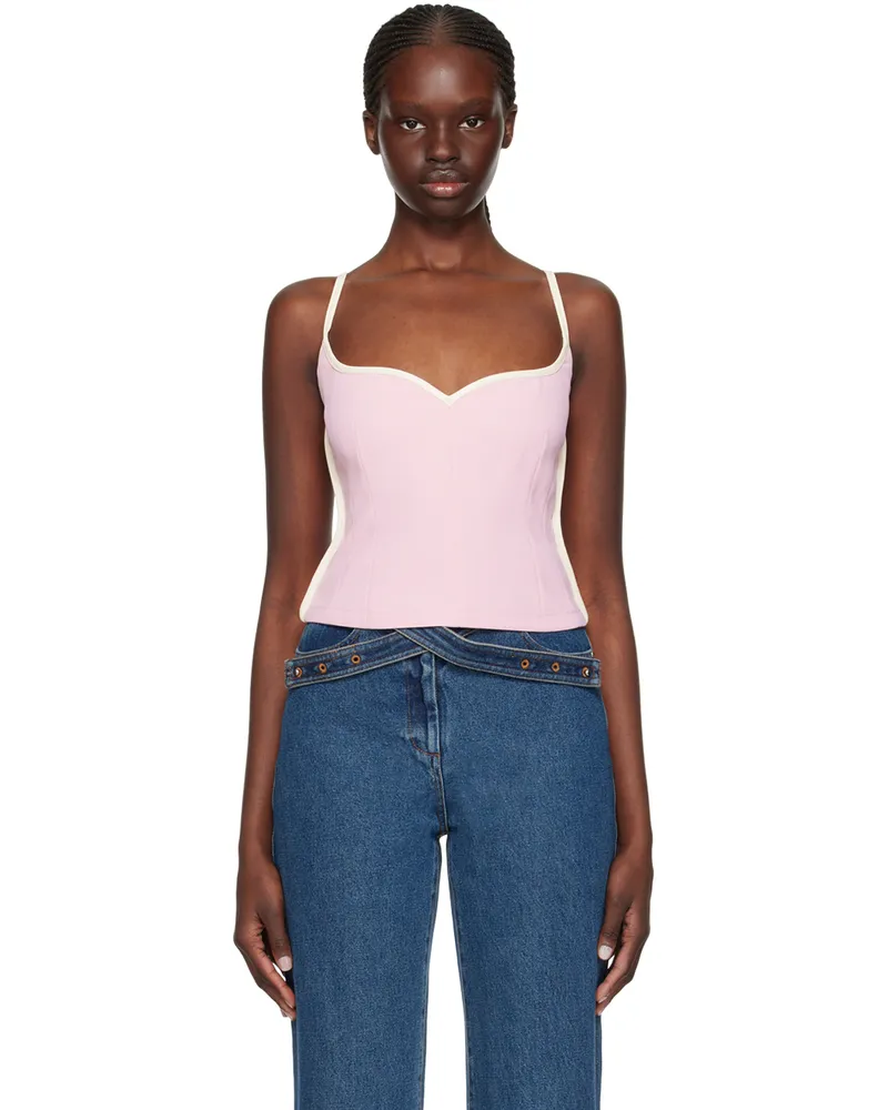 Paris Georgia SSENSE Exclusive Pink Heart Tank Top Pink