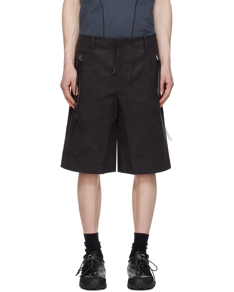 Post Archive Faction Black 8.0 Center Technical Faux-Suede Shorts Black