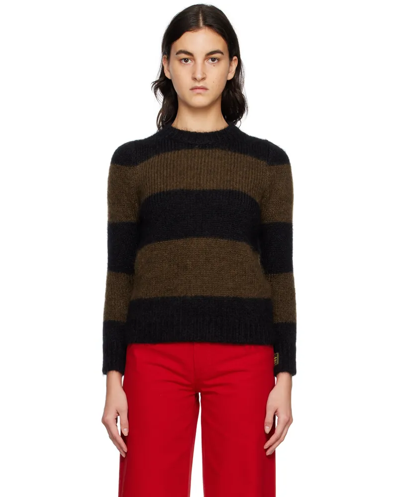 Raf Simons Black & Brown Stripe Sweater 9960